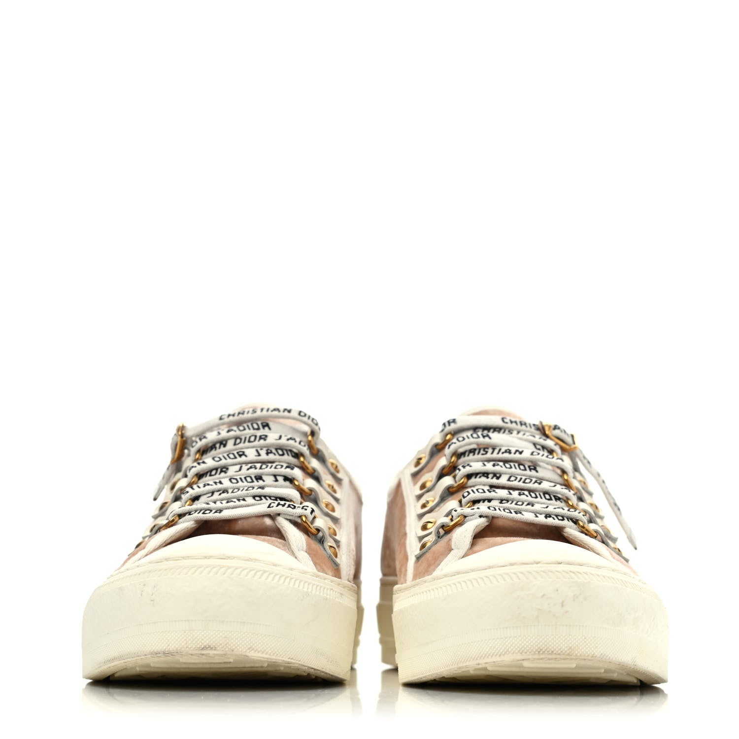 Christian Dior Velvet Walk'N'Dior Low Top Sneakers 36 Nude 2 of 4