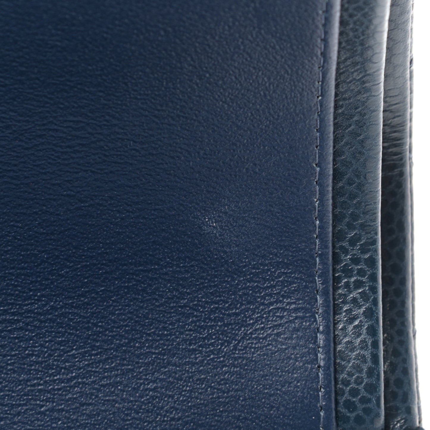 Caviar Quilted Jumbo Double Flap Navy Blue