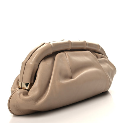 Gucci Calfskin Bamboo Frame Top Tassel Clutch Camelia 3 of 13