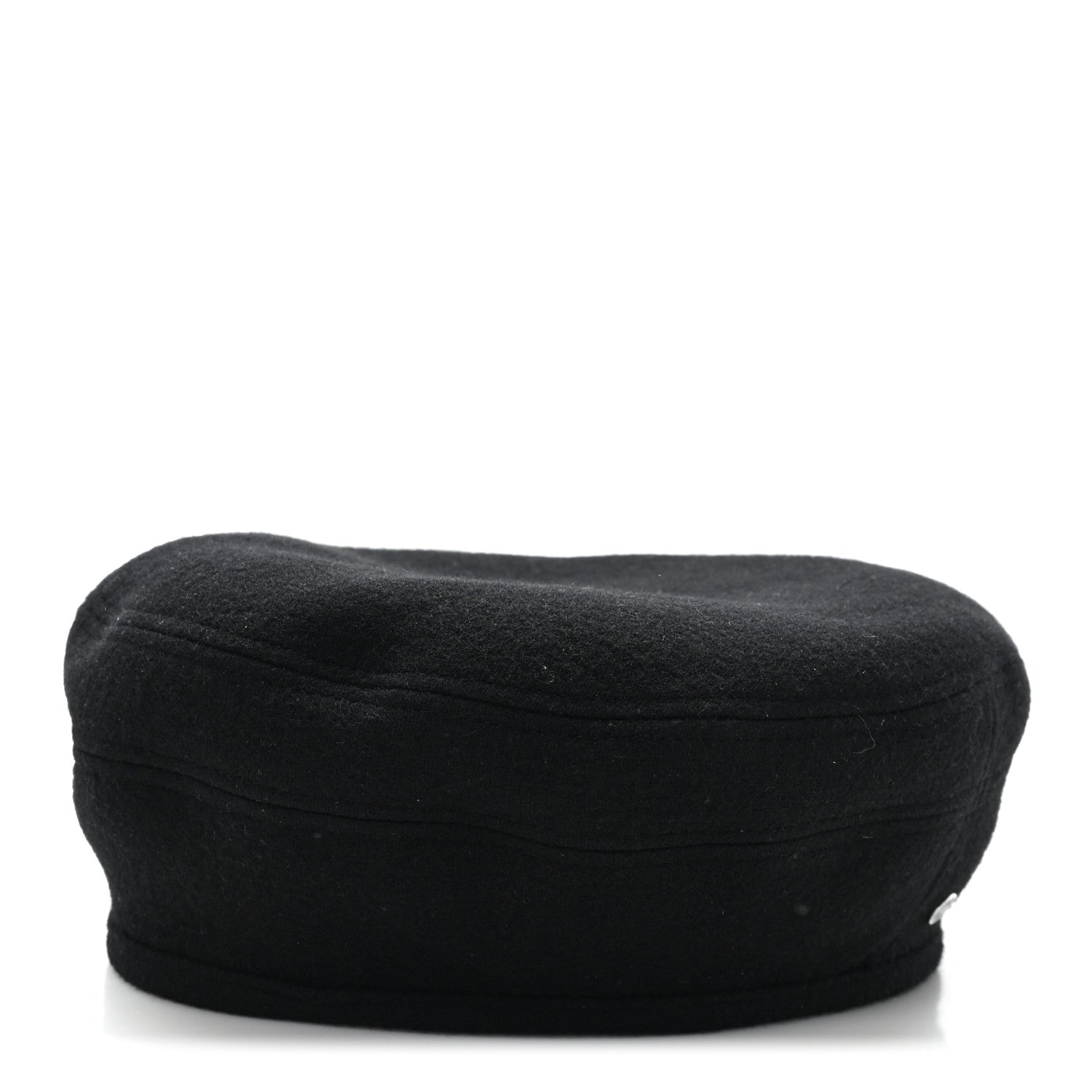 Hermes Wool Cashmere Saint Honore Drap Beret 56 Black 6 of 9