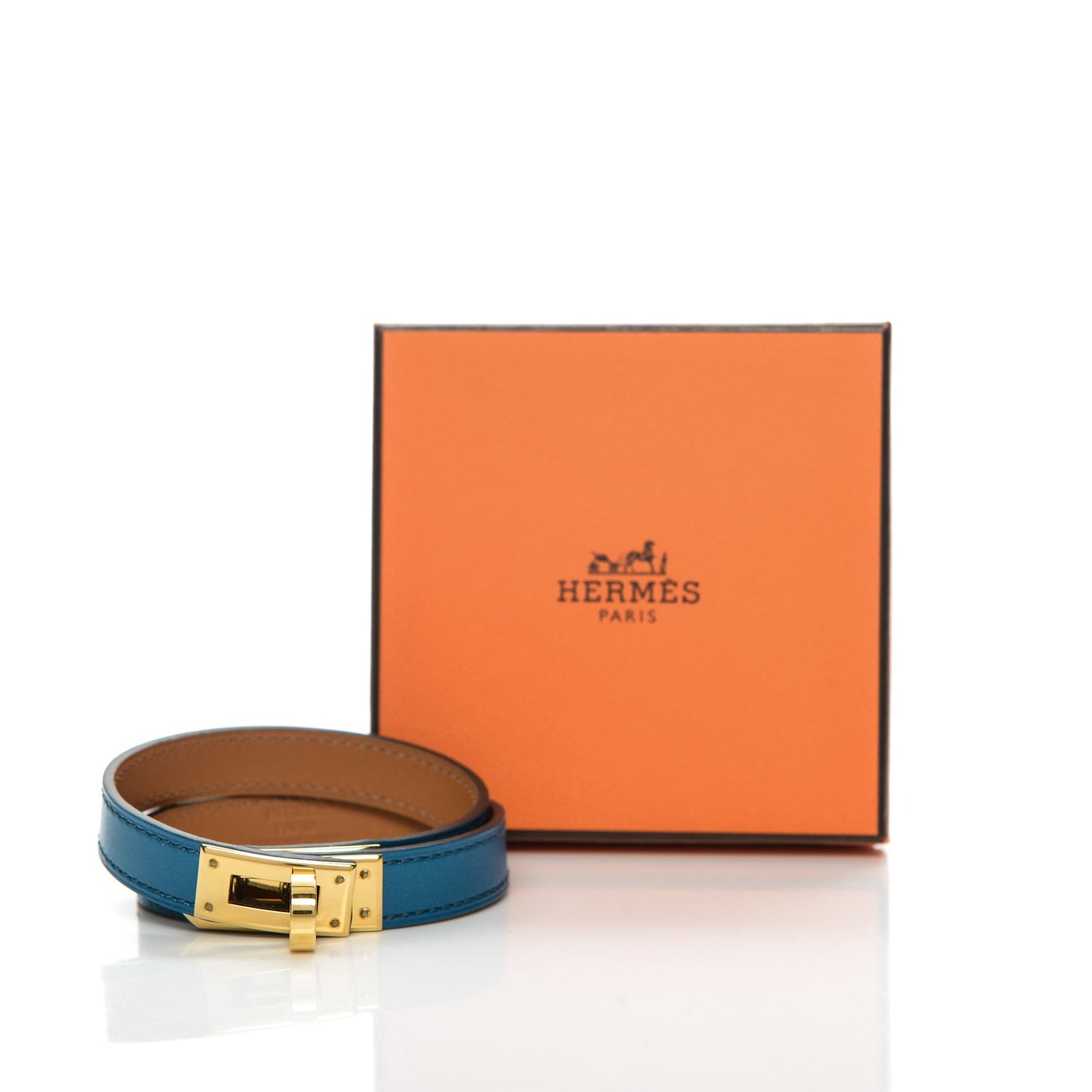 Tadelakt Kelly Double Tour Bracelet M Bleu Izmir