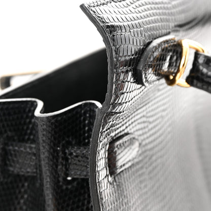 Hermes Lizard Niloticus Kelly Sellier 25 Black 10 of 14