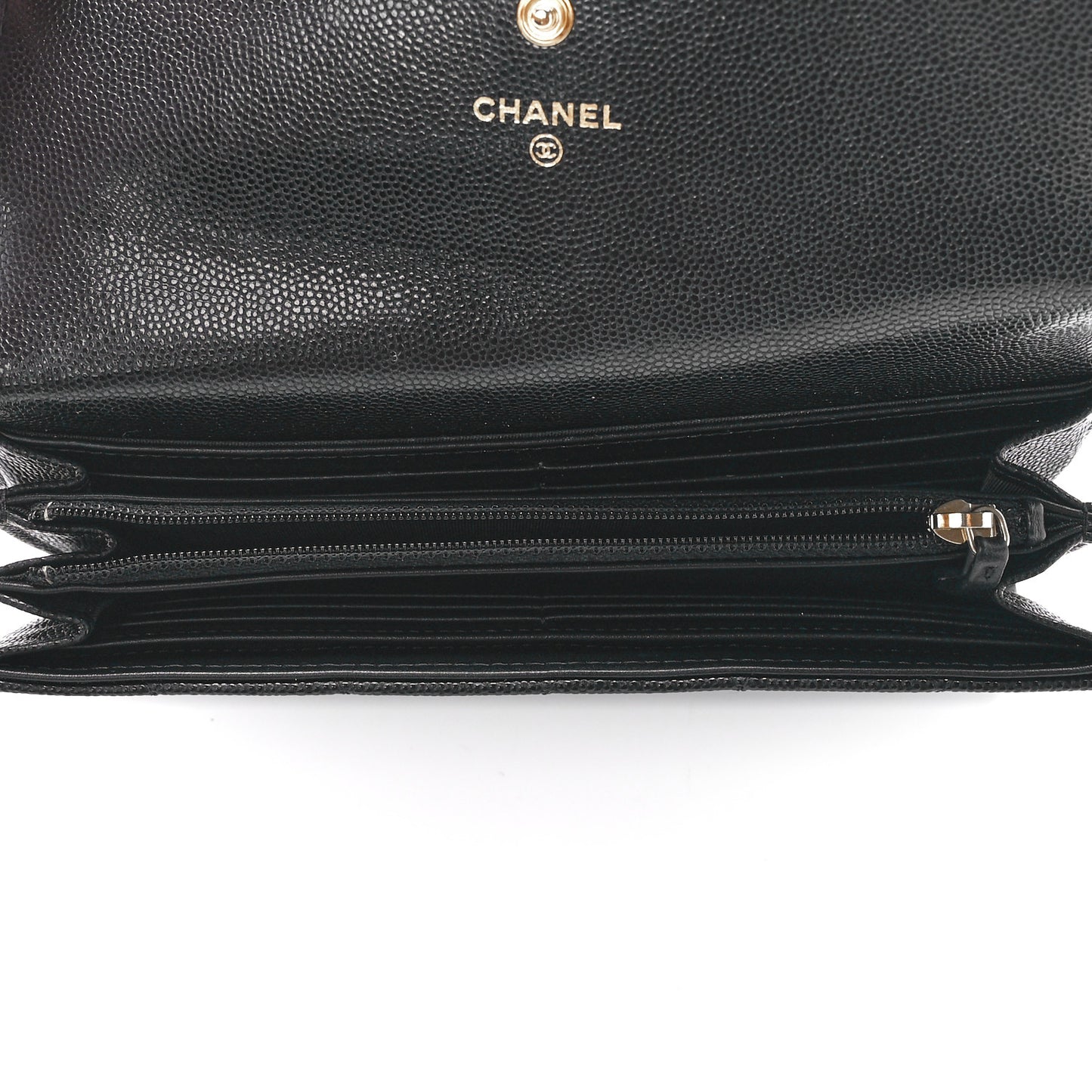 Caviar Quilted Large Boy Gusset Flap Wallet Black