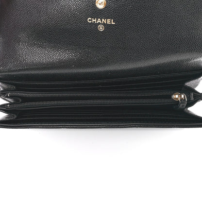 Chanel Caviar Quilted Large Boy Gusset Flap Wallet Black 5 of 13