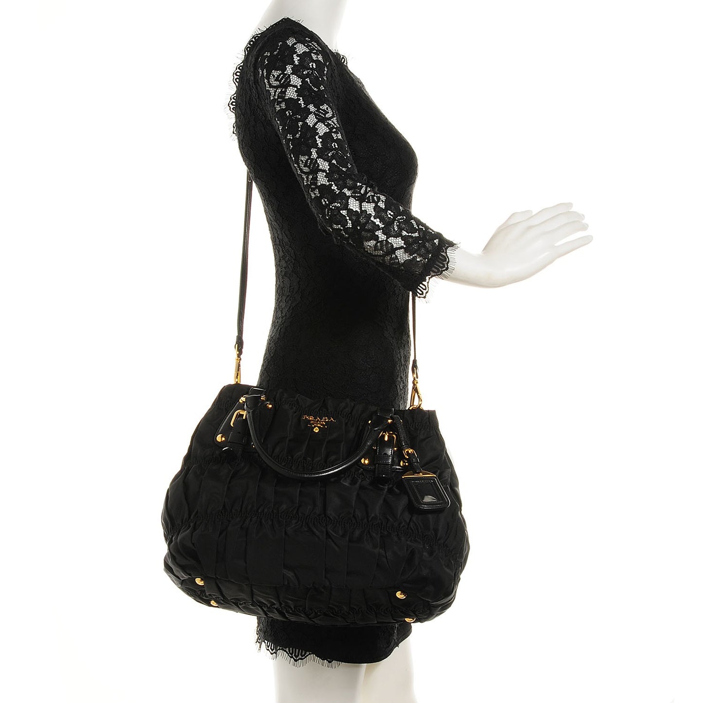 Tessuto Nylon Gaufre Tote Nero Black