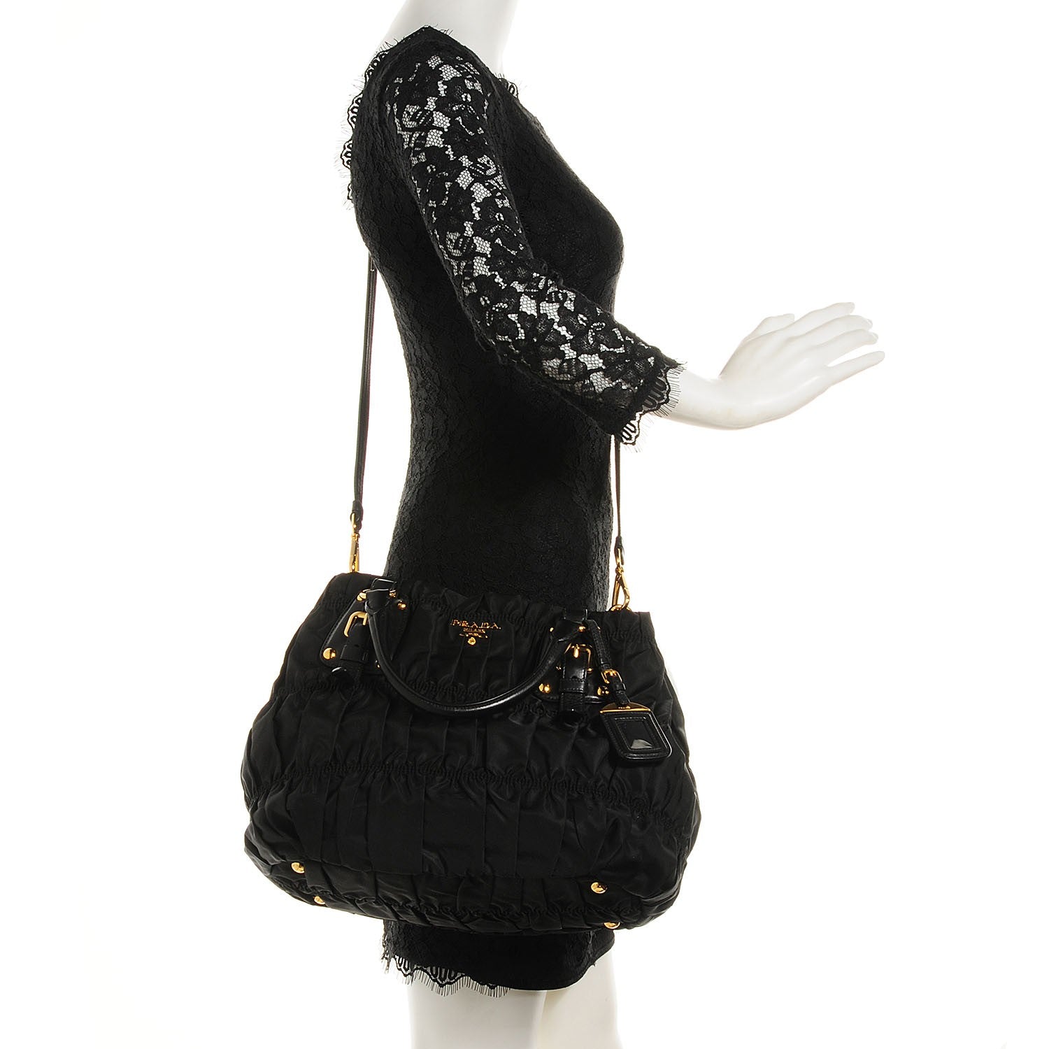 Prada Tessuto Nylon Gaufre Tote Nero Black 2 of 10