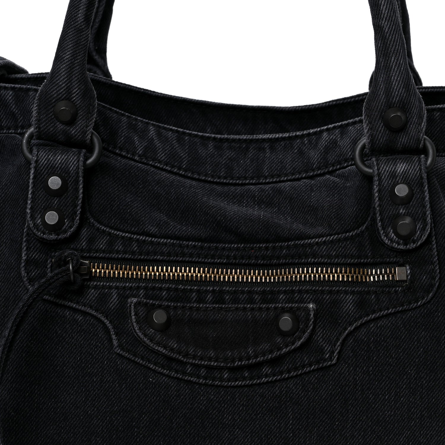 Balenciaga Washed Denim Classic Hardware Medium Le City Black 7 of 9