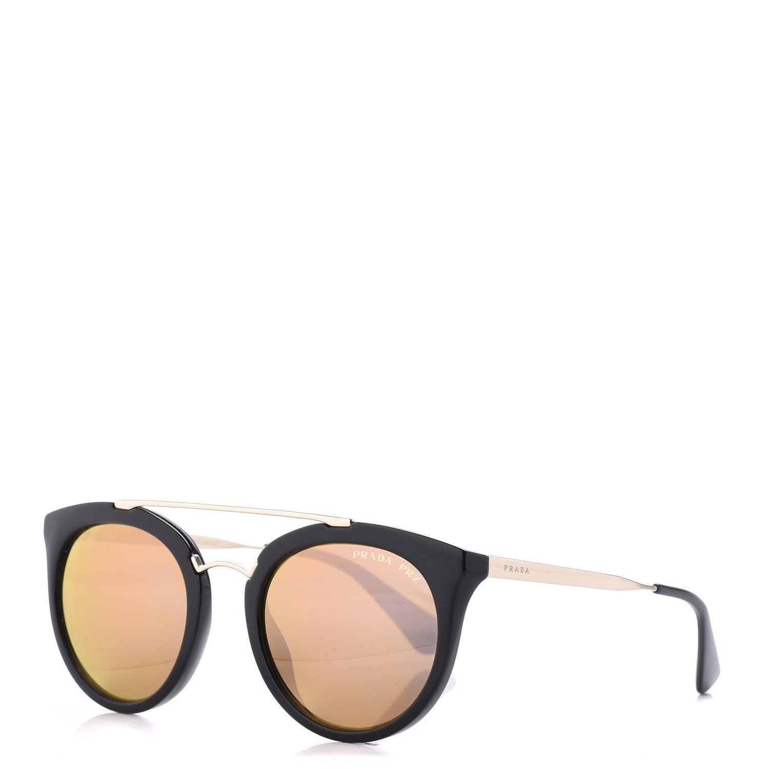 Prada Cinema Polarized Sunglasses SPR23S Black Gold 1 of 8