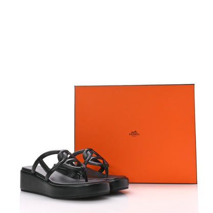 Hermes Nappa Gipsy Sandals 39 Black 9 of 9