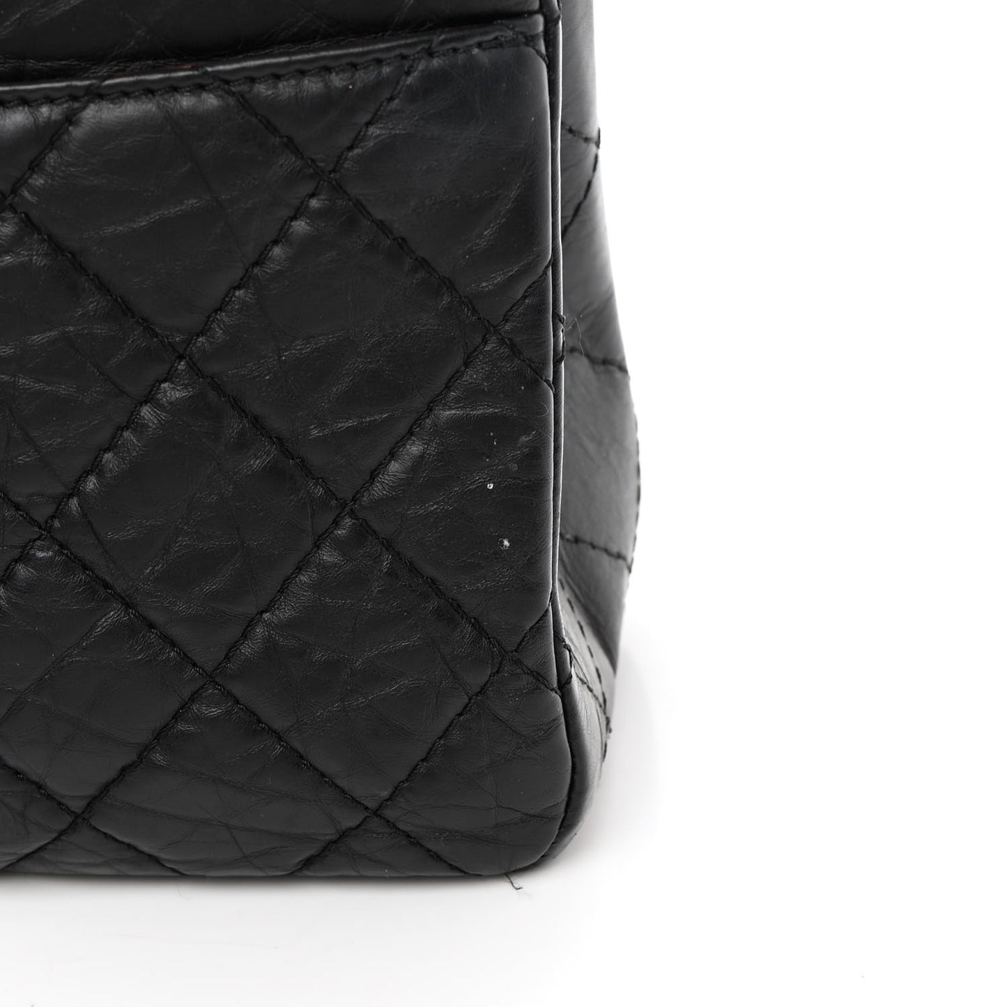 Aged Calfskin Quilted 2.55 Reissue 227 Flap Black