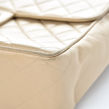 Chanel Lambskin Quilted Jumbo Single Flap Light Beige 11 of 13