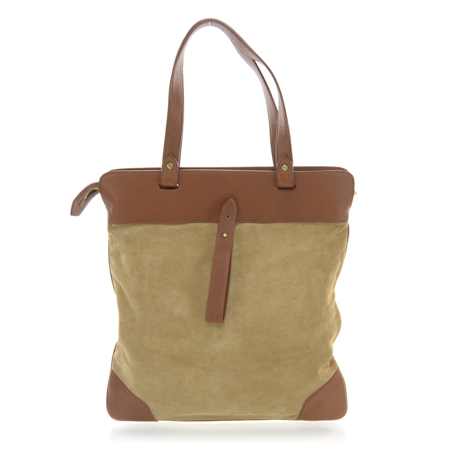 Burberry Suede Crest Embossed Flat Tote 3 of 9