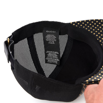 Gucci X SEGA Calfskin GUCCY Stars Baseball Hat M Black Gold 4 of 4