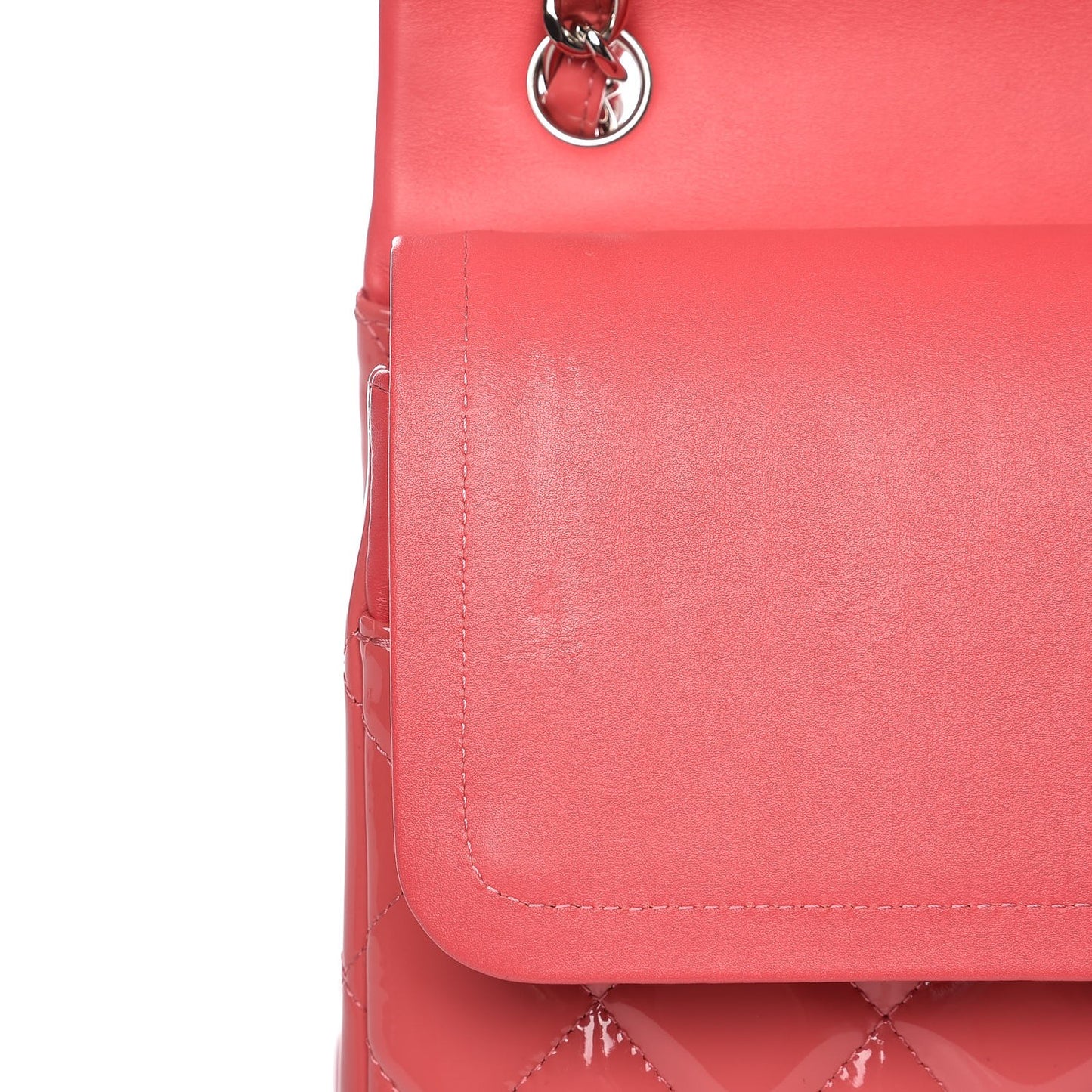 Patent Quilted Jumbo Double Flap Pink