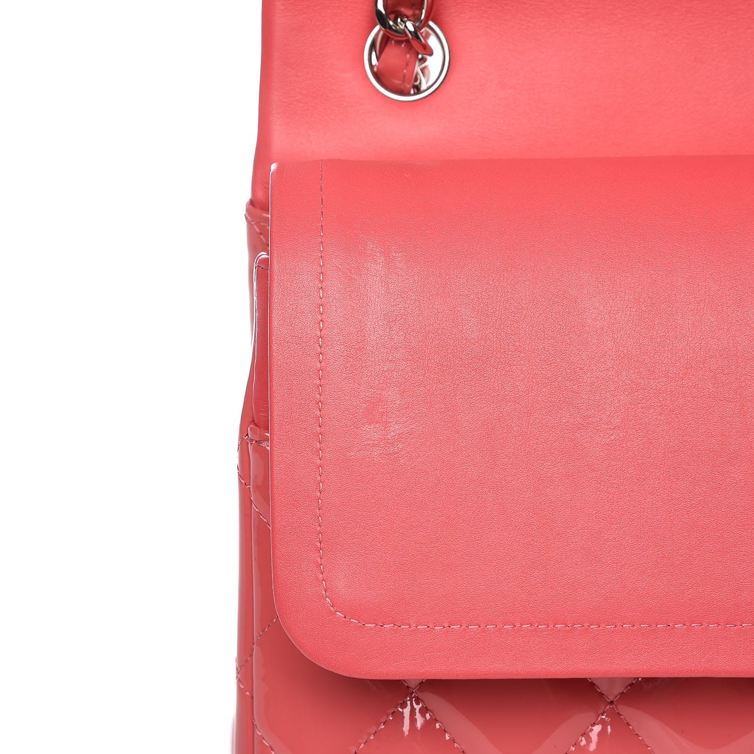 Chanel Patent Quilted Jumbo Double Flap Pink 7 of 10