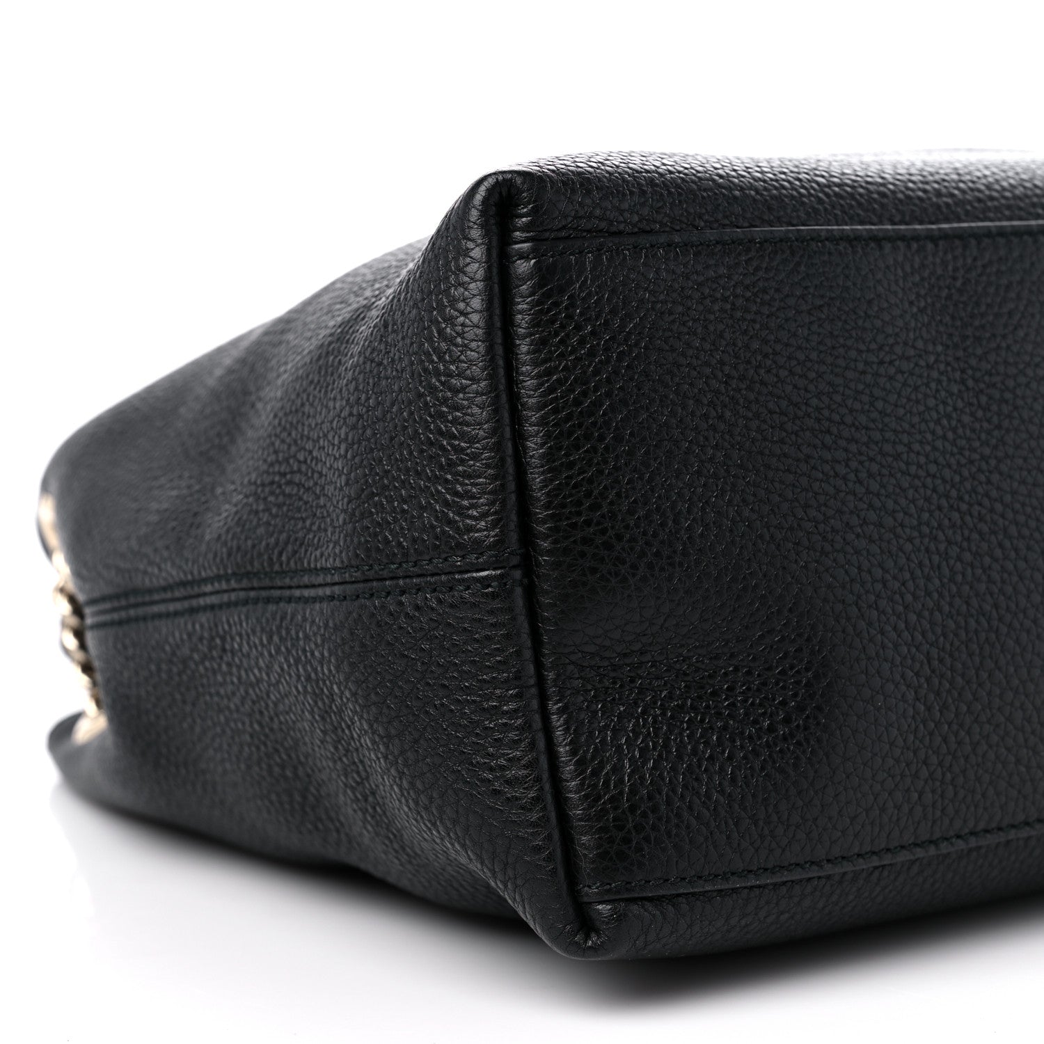 Gucci Pebbled Calfskin Medium Soho Chain Shoulder Bag Black 8 of 9