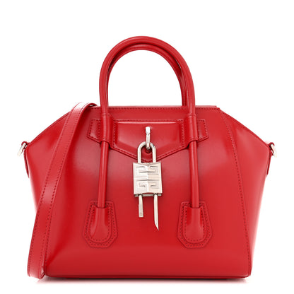 Givenchy Box Calfskin Mini Lock Antigona Shoulder Bag Red 1 of 14