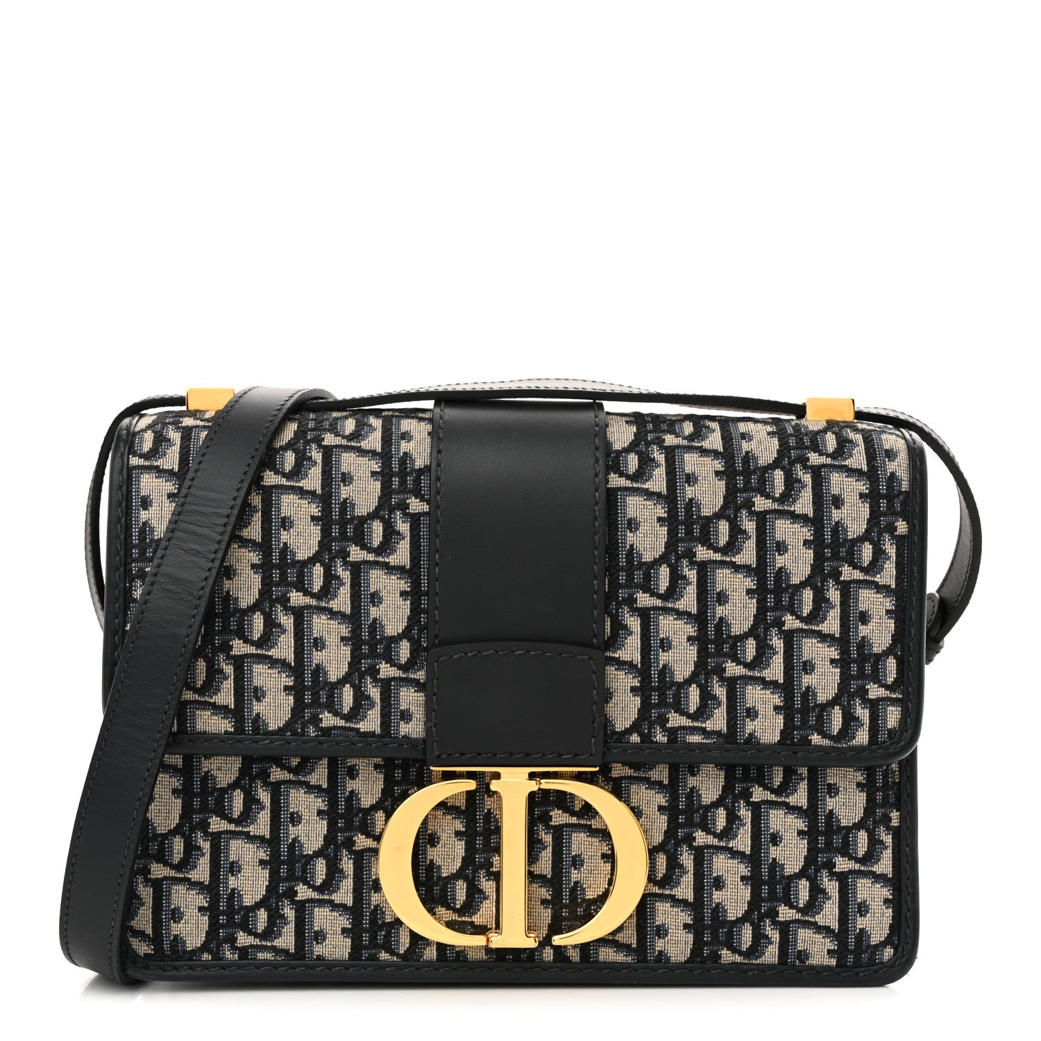 Christian Dior Oblique 30 Montaigne Flap Bag Blue 1 of 13