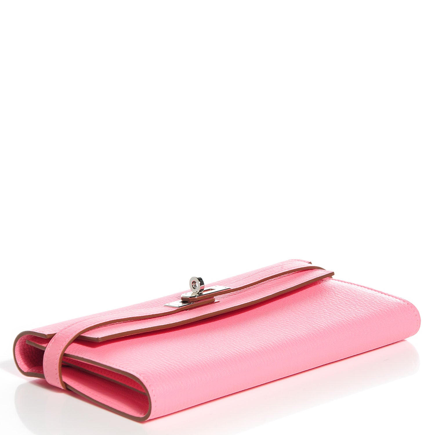 Hermes Chevre Mysore Kelly Longue Wallet Rose Confetti 4 of 17