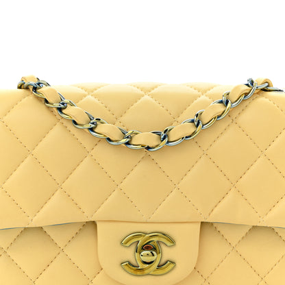 Chanel Lambskin Quilted Mini Rectangular Flap Yellow Blue 8 of 11