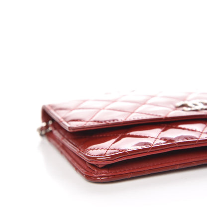 Chanel Patent Quilted Brilliant Wallet On Chain WOC Red 9 of 13