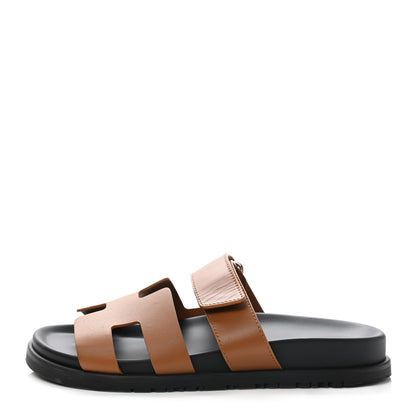 Hermes Calfskin Womens Chypre Sandals 37 Naturel 1 of 9