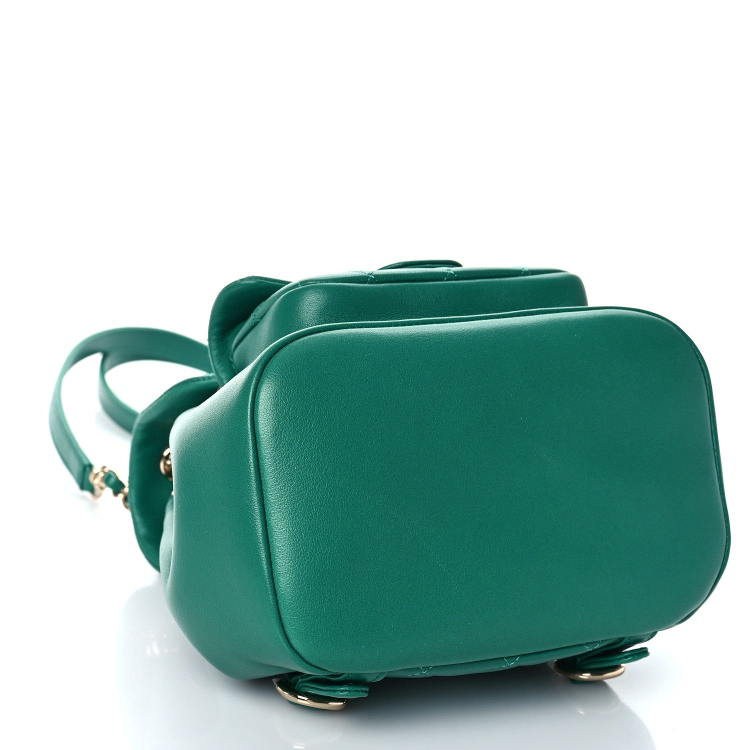 Chanel Lambskin Quilted Small Duma Drawstring Backpack Green 4 of 9