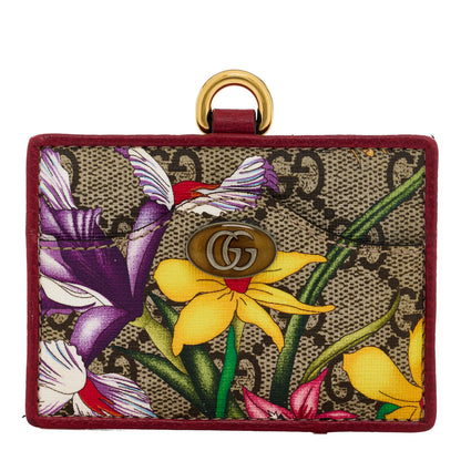 Gucci GG Supreme Monogram Blooms ID Holder Beige Multicolor Dry Rose 1 of 8