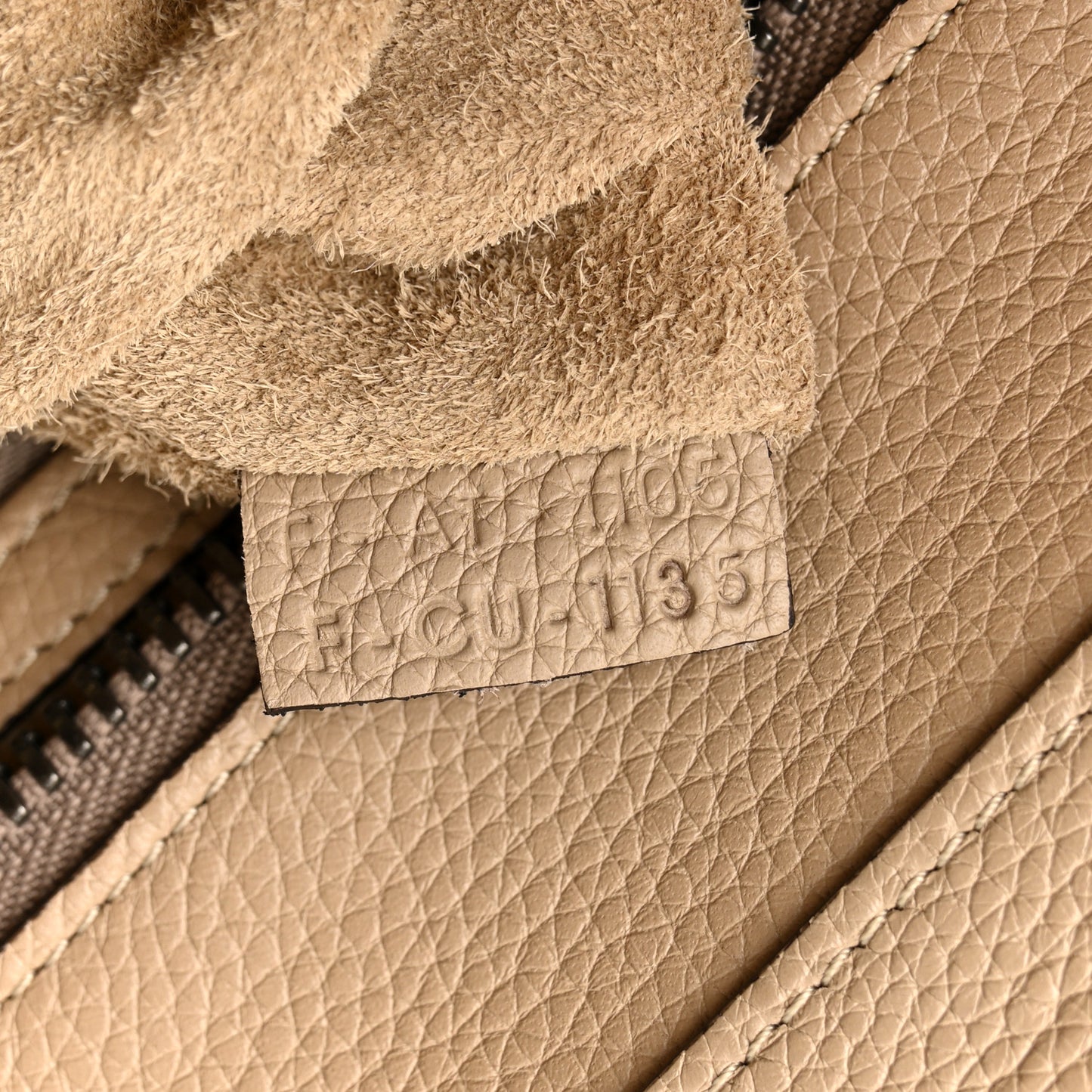 Drummed Calfskin Micro Luggage Dune