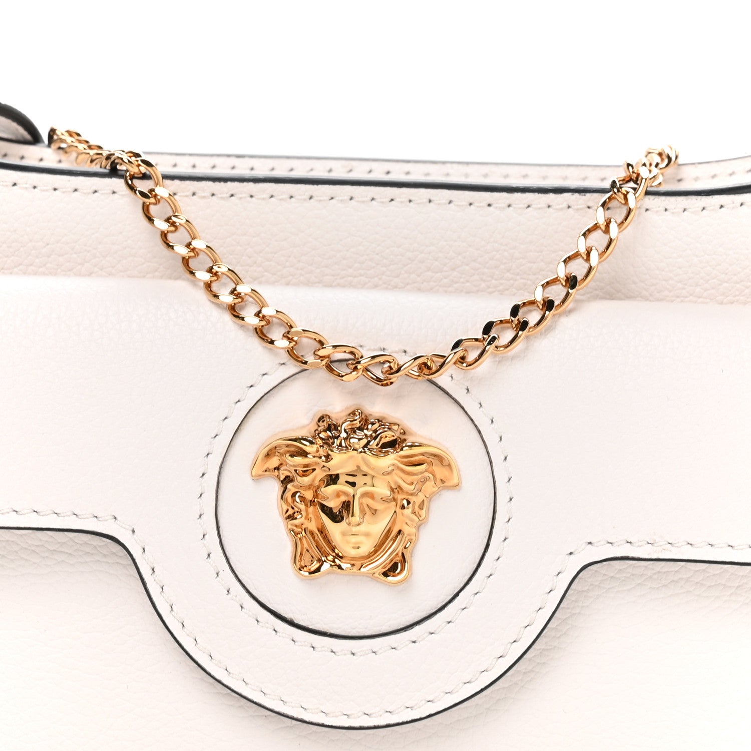 Versace Grained Calfskin La Medusa Mini Crossbody Bag White 7 of 9