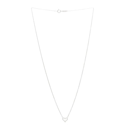 Tiffany Platinum Diamond Extra Mini Heart Pendant Necklace 3 of 5