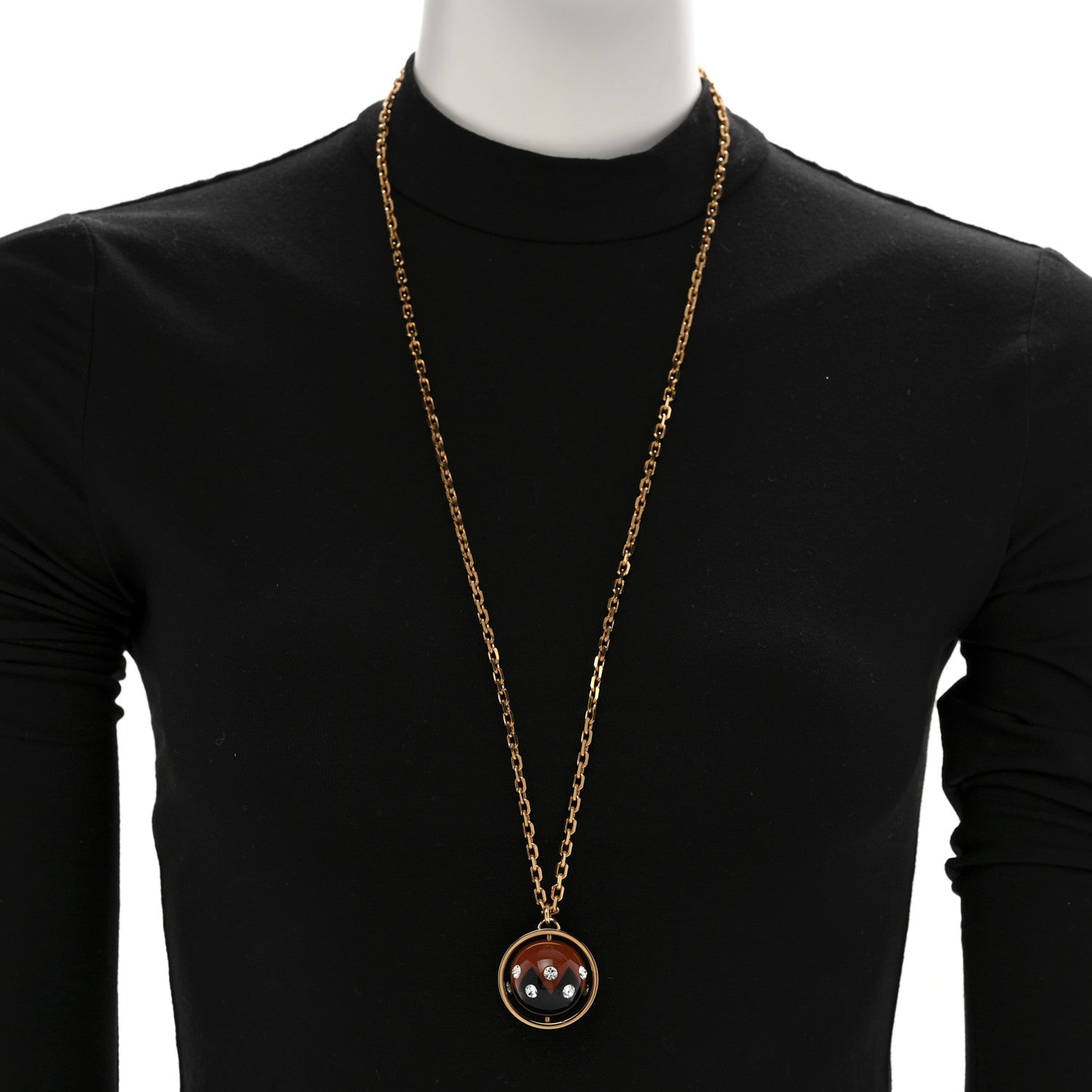 Louis Vuitton Magnetic Pendant Necklace Black 2 of 8