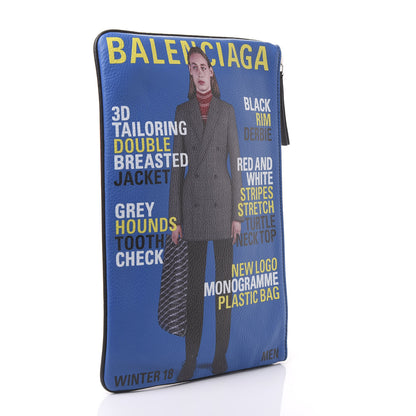 Balenciaga Grained Calfskin Supermarket Magazine Zipper Pouch Multicolor 2 of 8