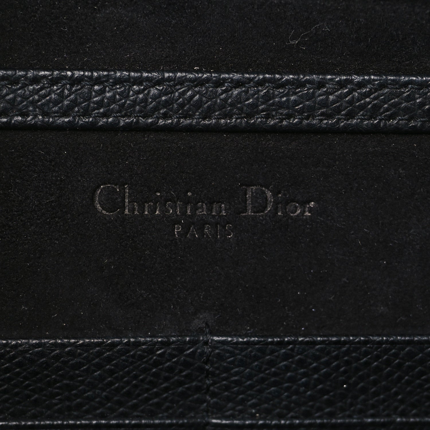 Christian Dior Grained Calfskin Diorama Wallet on Chain Pouch Black 6 of 8