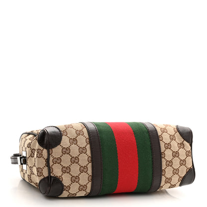 Gucci Monogram Vintage Web Mini Boston Dark Brown 3 of 9