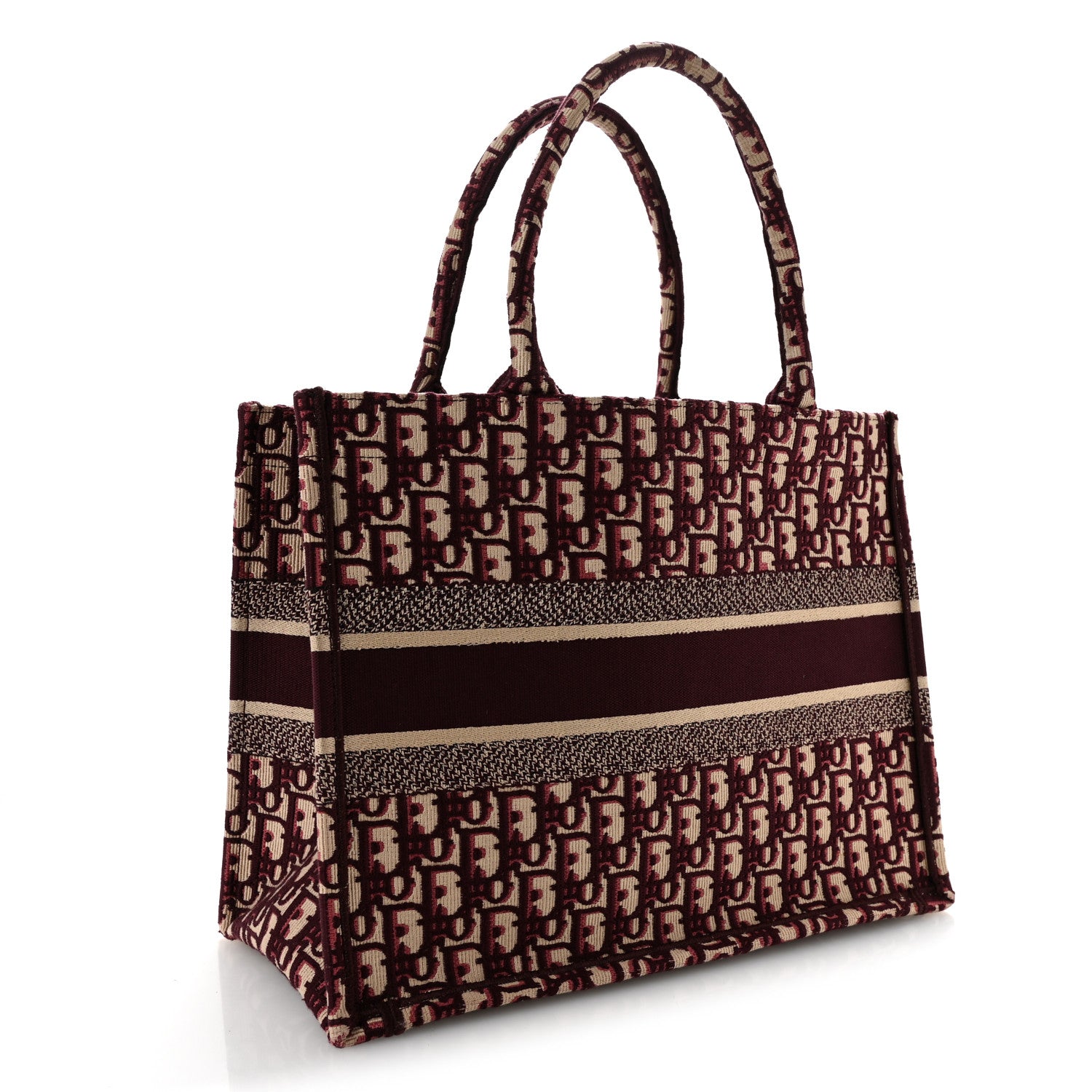 Christian Dior Oblique Medium Book Tote Burgundy Multicolor 3 of 15