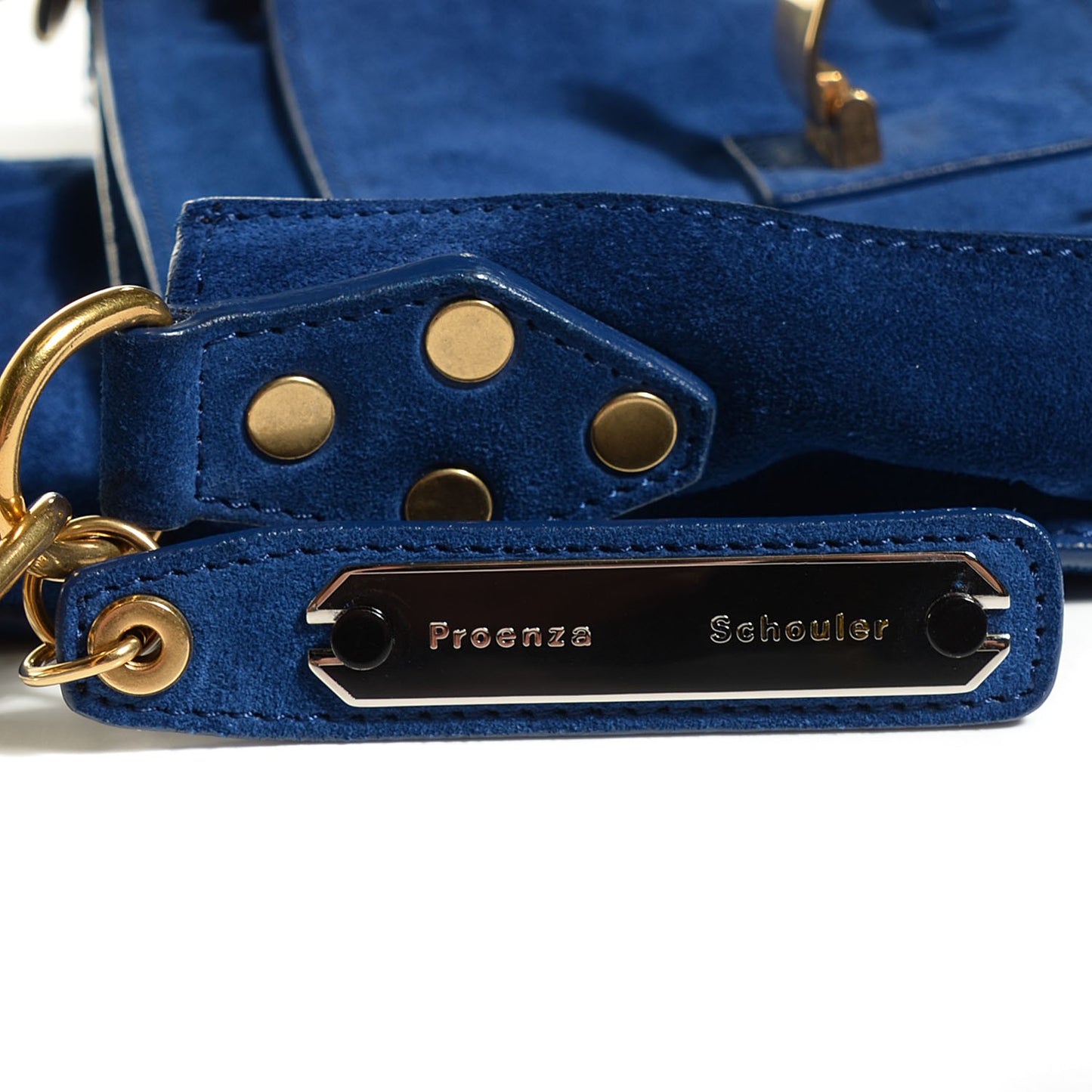 Suede Fringed PS1 Crossbody Pouch Cadet Blue