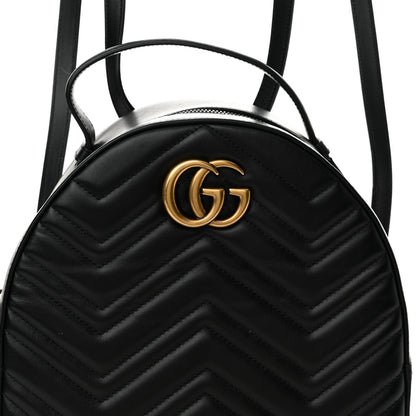 Gucci Calfskin Matelasse GG Marmont Dome Backpack Black 8 of 14