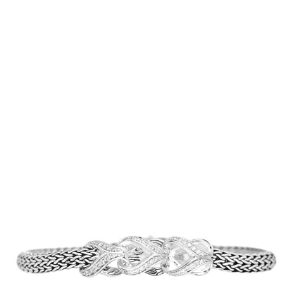 John Hardy Sterling Silver Diamond 5mm Asli Pave Station Bracelet 1 of 4