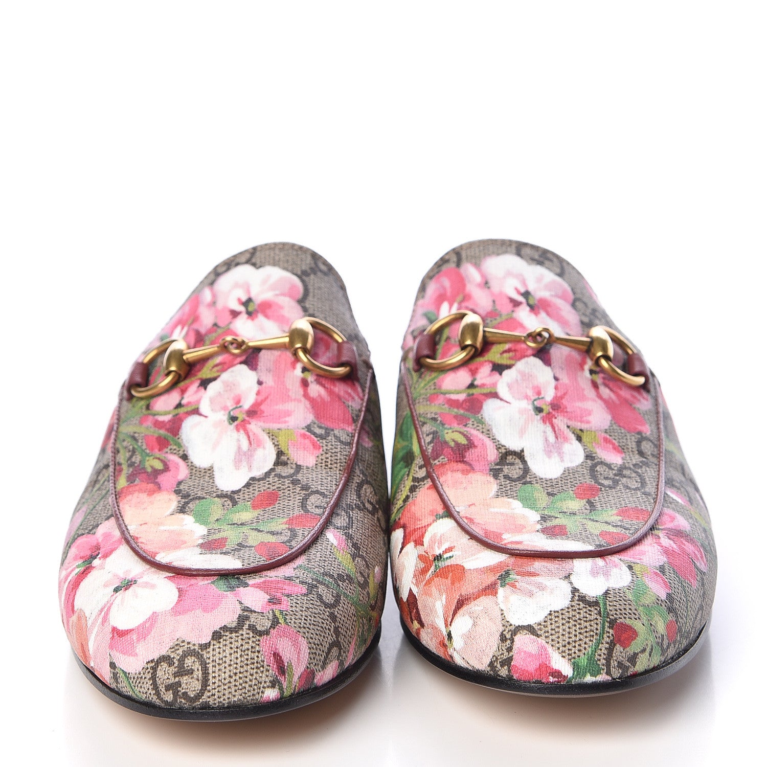 Gucci GG Supreme Monogram Blooms Womens Princetown Slippers 36.5 Beige Multicolor Dry Rose 4 of 11