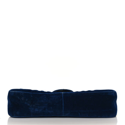 Gucci Velvet Matelasse Medium GG Marmont Shoulder Bag Cobalt Blue 13 of 16