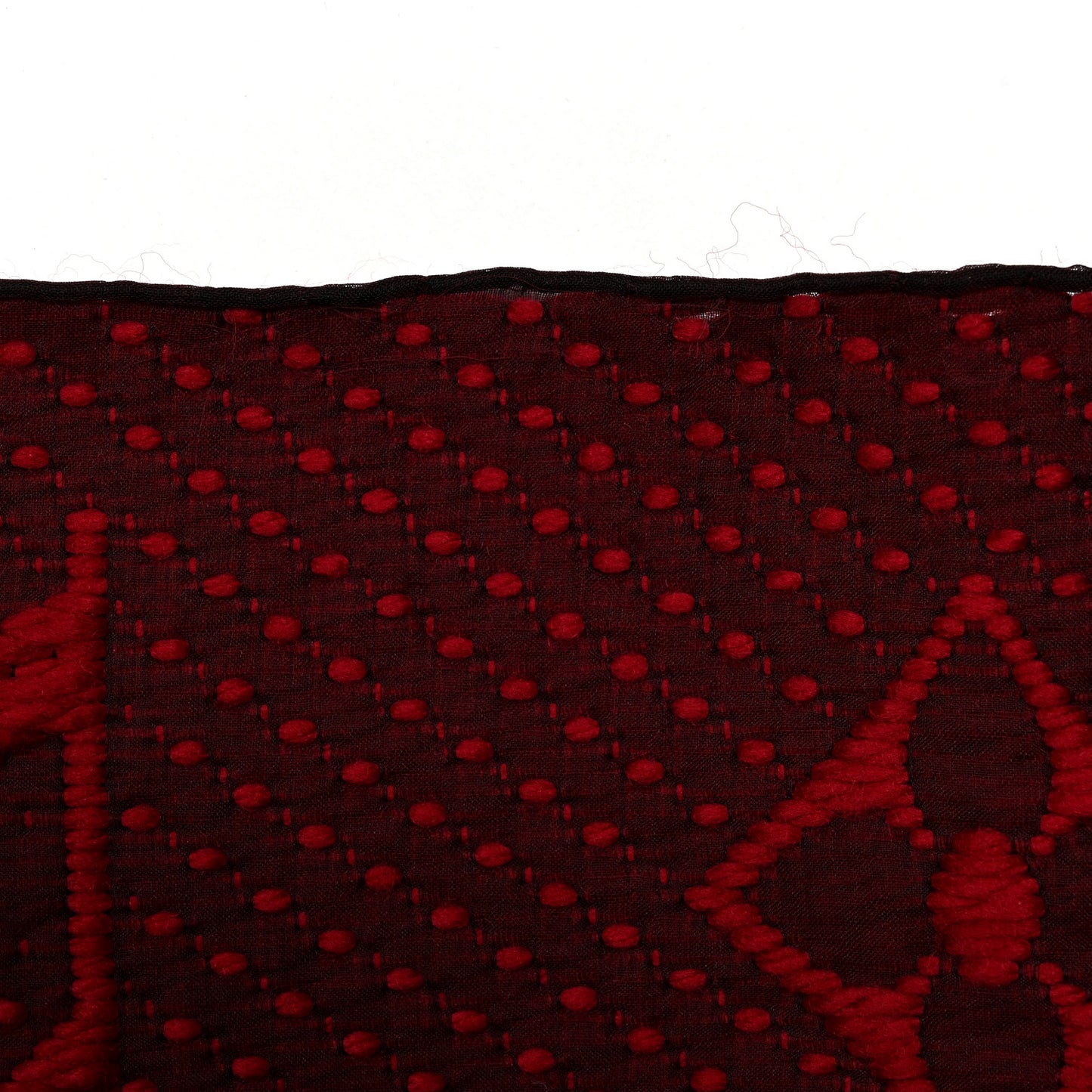 Wool Silk Logomania Scarf Rubis