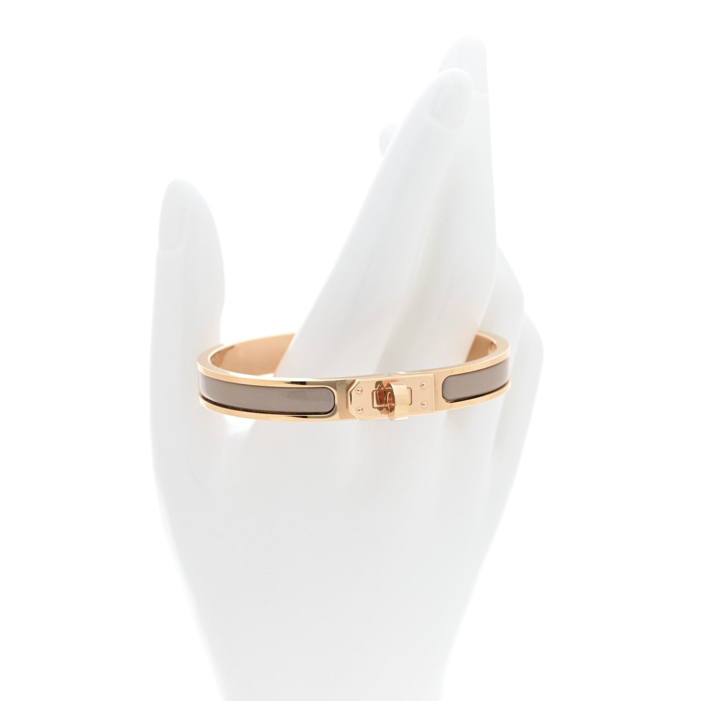 Enamel Mini Clic Kelly Bracelet PM Marron Glace