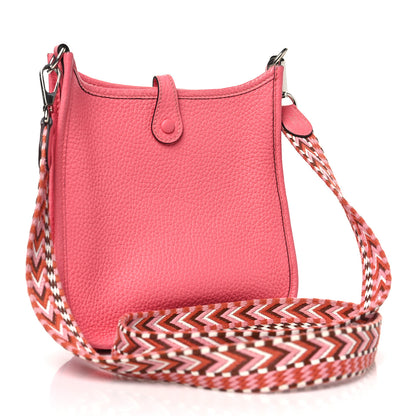 Hermes Taurillon Clemence Allegro Evelyne TPM Rose Azalee Rose Confetti 3 of 10