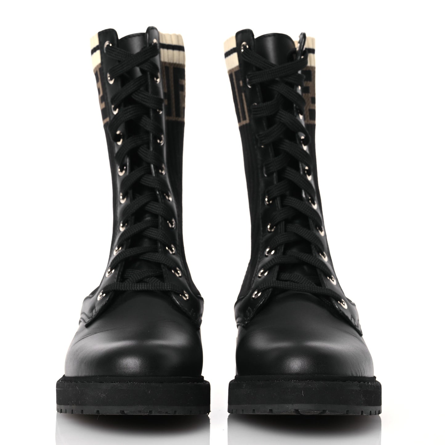 Calfskin Stretch Fabric Rockoko Biker Boots 37 Tobacco Black Marino