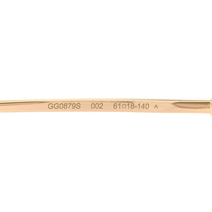 Gucci Metal Horsebit Square Frame Sunglasses GG0879S Gold 6 of 8