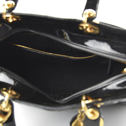 Christian Dior Patent Cannage Large Lady Dior Black 6 of 10