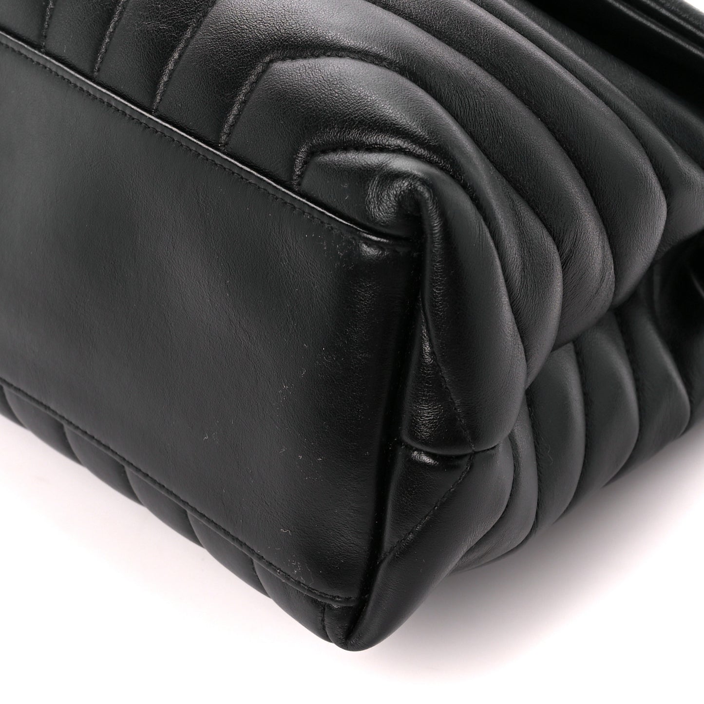 Calfskin Y Quilted Monogram Medium Loulou Chain Satchel Black