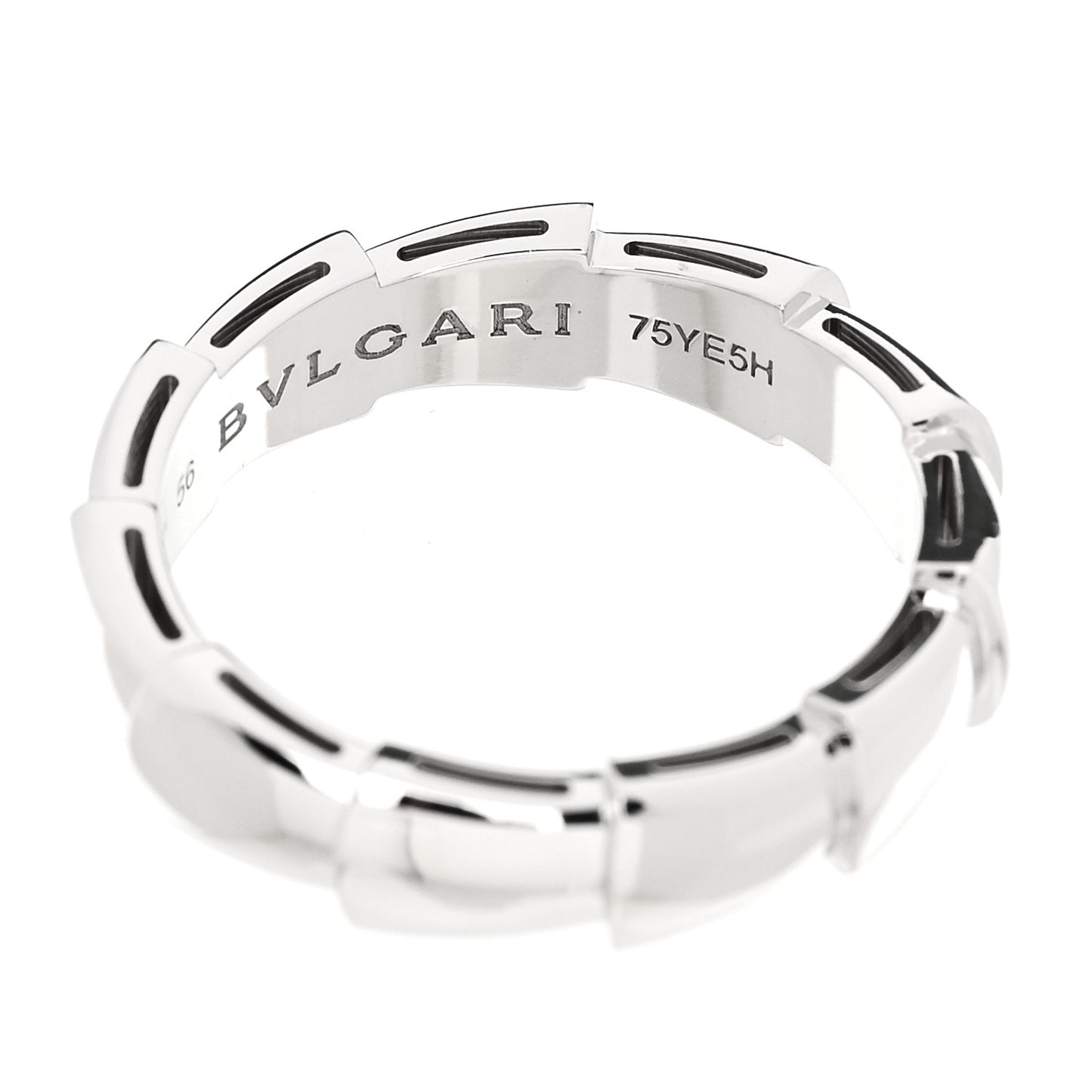 18K White Gold Serpenti Viper Thick Wedding Band Ring  56 7.5