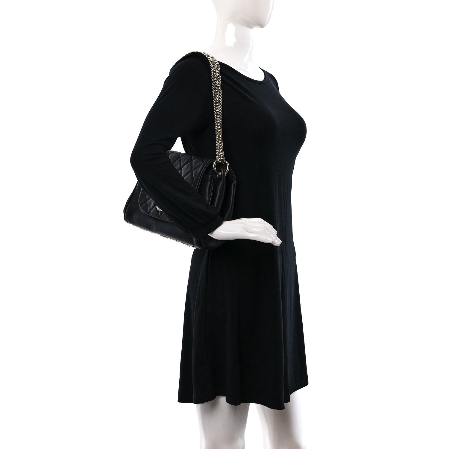 Chanel Washed Lambskin Quilted Bijoux Chain Accordion Flap Black 2 of 10